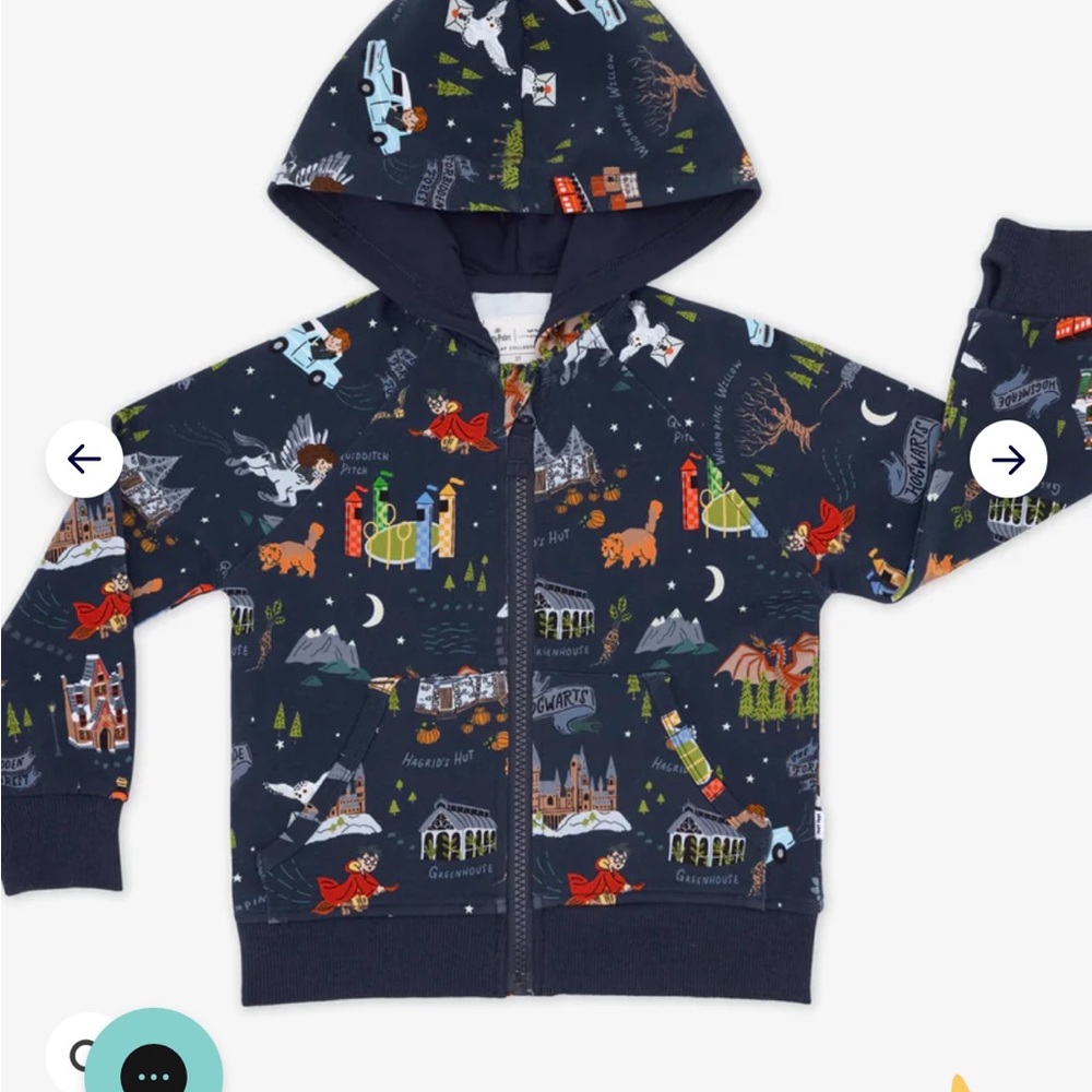Children's Adventure Print Zip-Up Hoodie - Navy